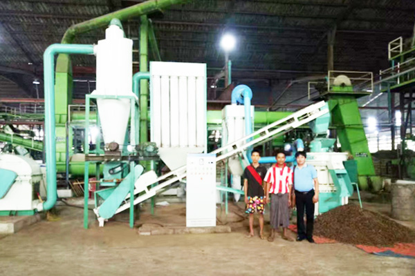 3T/H Empty Palm Fruit Bunch Pellet Production Line in Indonesia